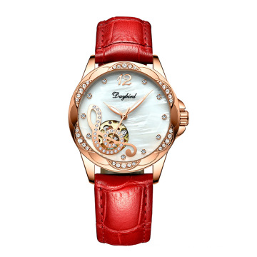 Hot Sale Top Brand Women's Mechanical Watch with Rhinestone Ceramics Stainless Steel Band Crazy Watches Automatic Ladies Watch